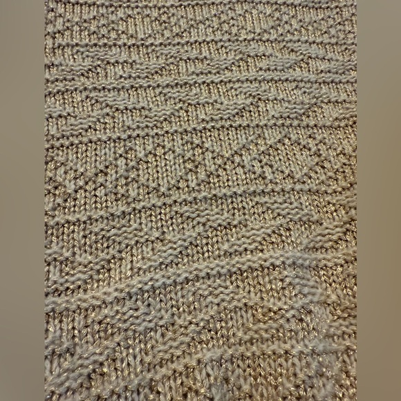 Calypso St Barth cardigan cashmere gold metallic fur cuffs M - Picture 10 of 10